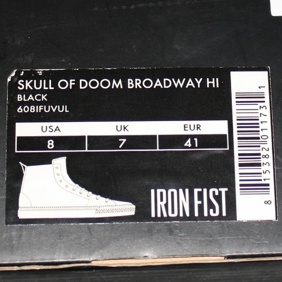 Iron Fist Skull of Doom Broadway Hi Top Sneakers - Mens Sz 8/Womens Sz 10 - Picture 4 of 16